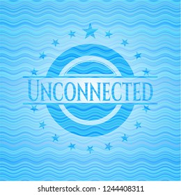 Unconnected water concept emblem background.