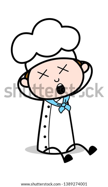 Unconscious Cartoon Waiter Male Chef Vector Stock Vector (Royalty Free ...