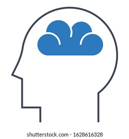 Unconscious Mindset On White Background, Developmental Psychology Vector Icon Design