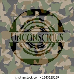 Unconscious on camouflage texture