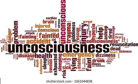 Unconsciousness  word cloud concept. Vector illustration