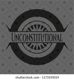 Unconstitutional black emblem. Vintage.