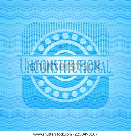 Unconstitutional water wave representation style emblem. Vector Illustration. Detailed. 