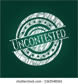 Uncontested chalkboard emblem on black board