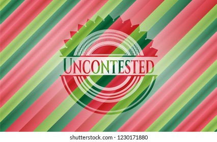 Uncontested christmas colors emblem.