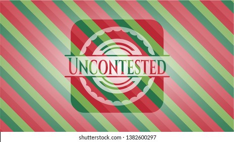 Uncontested christmas colors emblem. Vector Illustration. Detailed.