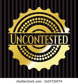 Uncontested golden badge or emblem. Vector Illustration. Detailed.