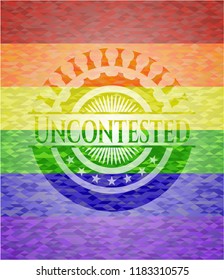 Uncontested lgbt colors emblem 