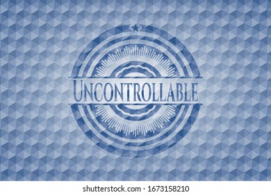 unkontrollierbares blaues Hexagon-Badge. Vektorillustration Illustration. Detaillierte Angaben.