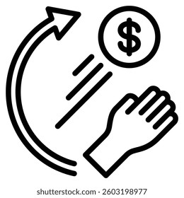 Uncontrollable Cost icon line vector illustration