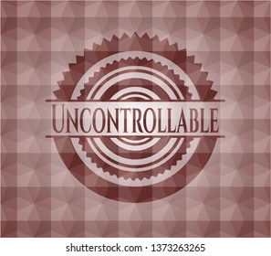Uncontrollable red seamless geometric pattern emblem. Seamless.