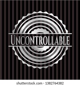 Uncontrollable silver badge. Vector Illustration. Mosaic.