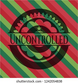 Uncontrolled christmas colors emblem.