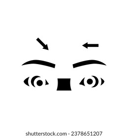uncontrolled eye movements disease symptom glyph icon vector. uncontrolled eye movements disease symptom sign. isolated symbol illustration