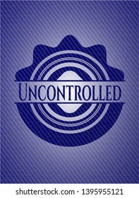 Uncontrolled with jean texture. Vector Illustration. Detailed.