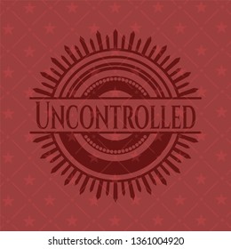 Uncontrolled red emblem. Retro