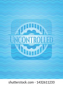 Uncontrolled water representation badge background. Vector Illustration. Detailed.