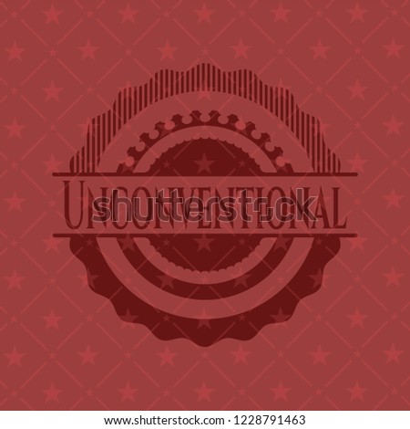 Unconventional retro red emblem