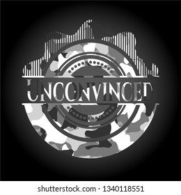 Unconvinced grey camouflage emblem
