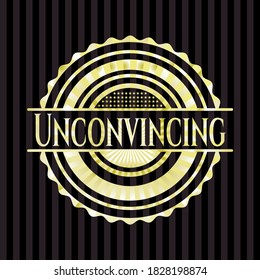 Unconvincing golden badge or emblem. Vector Illustration. Detailed. 