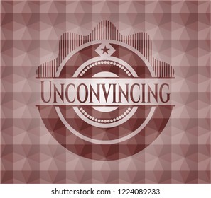 Unconvincing red emblem with geometric background. Seamless.