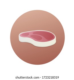filete de ternera sin cocinar. ilustración de la carne circular. aislado sobre fondo blanco