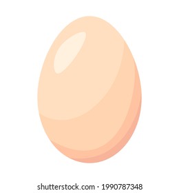 Huevo de ave no cocida aislado en icono de caricatura blanca desayuno ingrediente alimentario vector de huevo signo realista