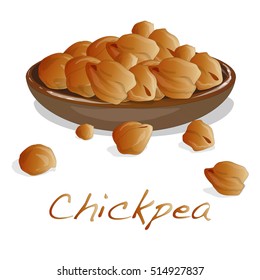 uncooked chickpeas vector on white background