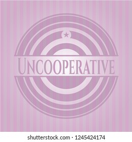 Uncooperative retro pink emblem