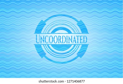 Uncoordinated Sky Blue Water Wave Badge.