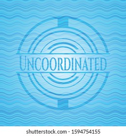 Uncoordinated water representation style emblem. Vector Illustration. Detailed.