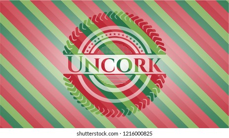Uncork christmas badge background.