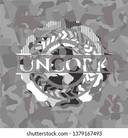 Uncork on grey camo pattern
