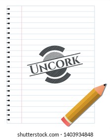 Uncork penciled. Vector Illustration. Detailed.