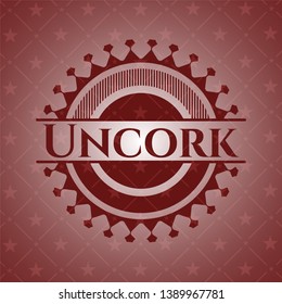 Uncork red emblem. Vector Illustration. Detailed.