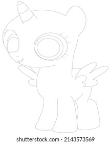 Uncorn coloring pages line art design