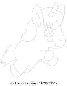 Uncorn coloring pages line art design