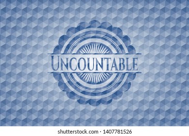 Uncountable blue badge with geometric pattern background. Vector Illustration. Detailed.