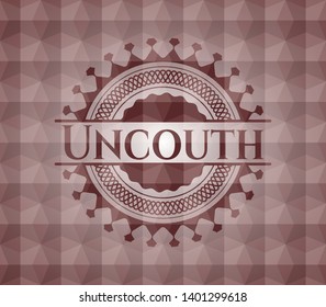 Uncouth red geometric emblem. Seamless.