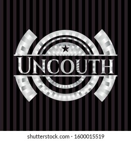 Uncouth silver shiny emblem]. Vector Illustration. Mosaic.