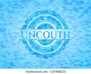 Uncouth sky blue mosaic emblem