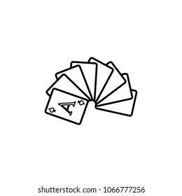 uncovered deck of cards icon. Element of casino for mobile concept and web apps. Thin line  icon for website design and development, app development. Premium icon