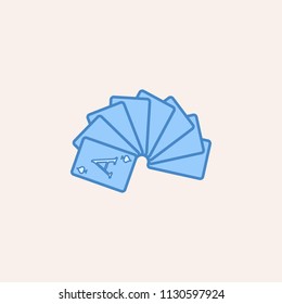 uncovered deck of cards icon. Element of casino icon for mobile concept and web apps. Field outline uncovered deck of cards icon can be used for web and mobile on colored background