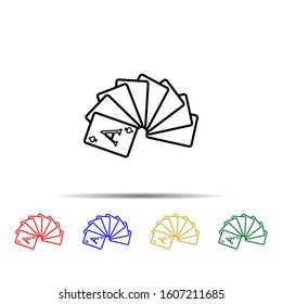 uncovered deck of cards multi color style icon. Simple thin line, outline vector of casino icons for ui and ux, website or mobile application