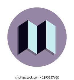 uncovered paper icon in badge style. One of web collection icon can be used for UI, UX