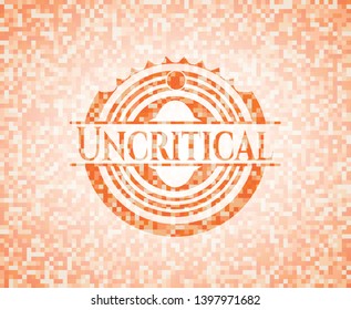 Uncritical abstract orange mosaic emblem
