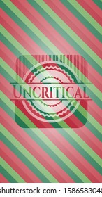 Uncritical christmas badge. Vector Illustration. Detailed.
