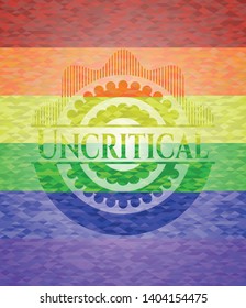 Uncritical lgbt colors emblem. Vector Illustration. Mosaic.