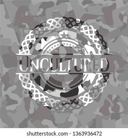 Uncultured on grey camo pattern