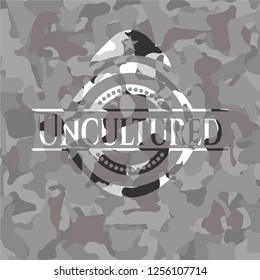 Uncultured on grey camouflaged pattern
